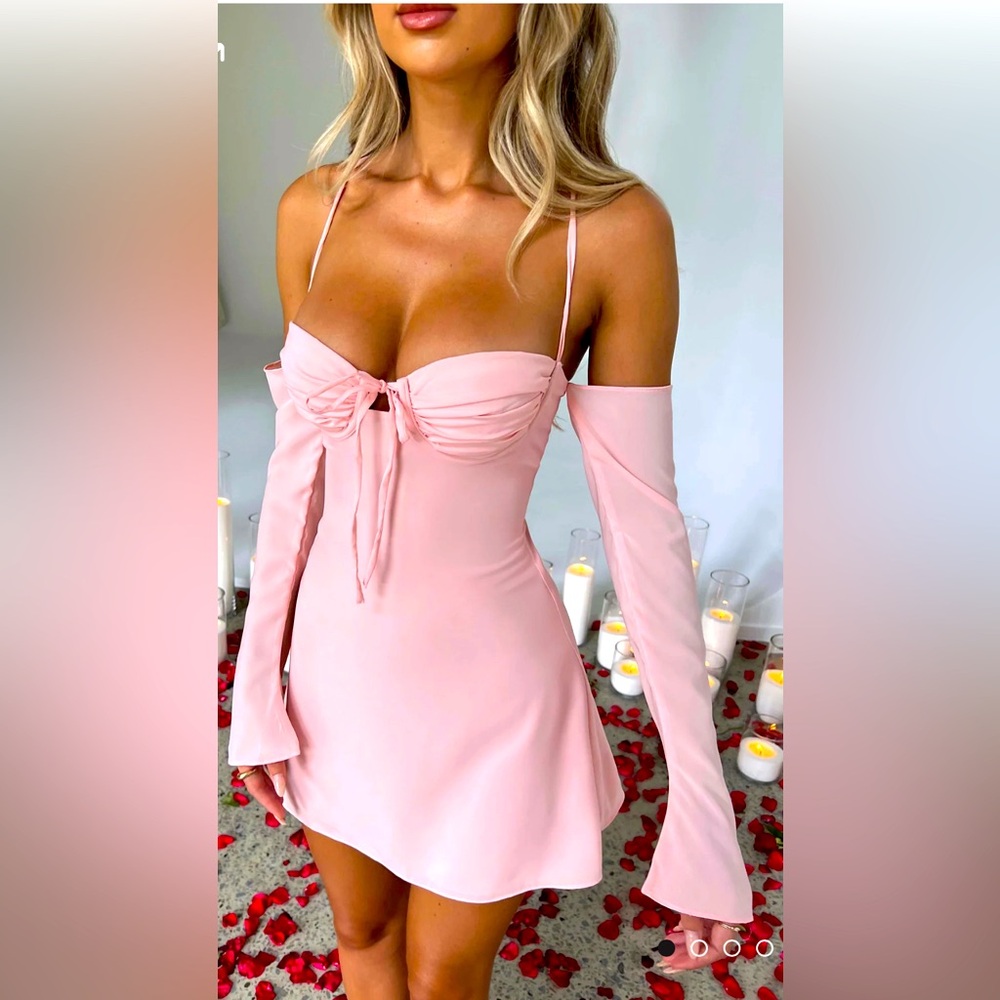 Pink corset mini dress